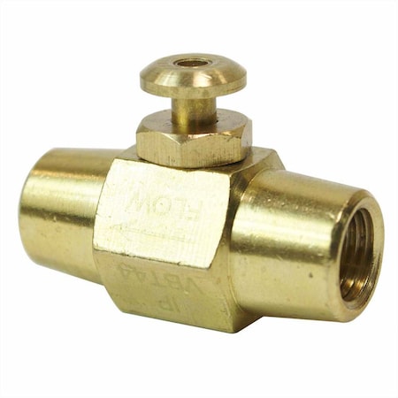 Interstate Pneumatics Brass Button Valve 1/4 Inch x 1/4 Inch Female NPT VBT44